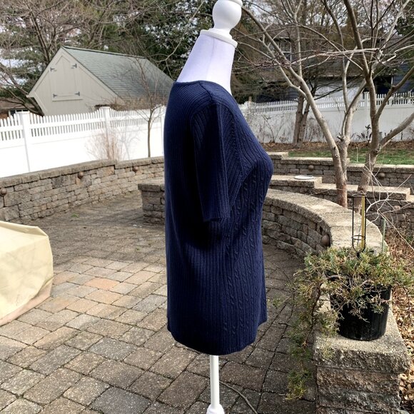 Navy Blue Relaxed Fit Sweater - Picture 8 of 12